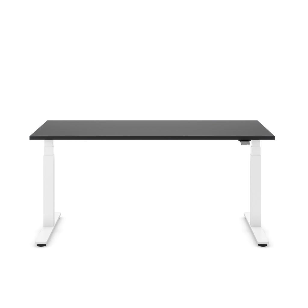 Höhenverstellbarer Schreibtisch Masterlift® Flex Basic, Schwarz Dekor/Weiss 160x80