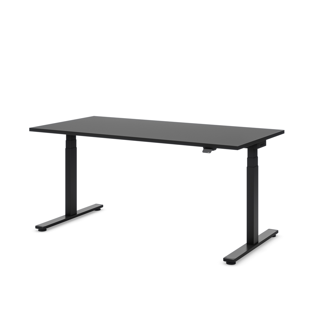 Höhenverstellbarer Schreibtisch Masterlift® Flex Light, Schwarz Dekor/Schwarz 180x80