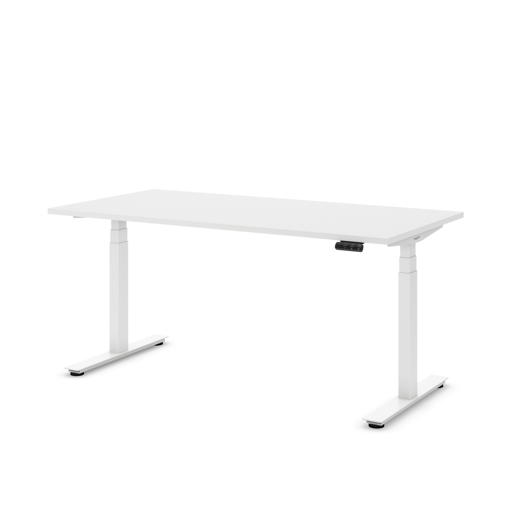 Höhenverstellbarer Schreibtisch Ecolift® Plus Weiss Dekor/Weiss 120x80