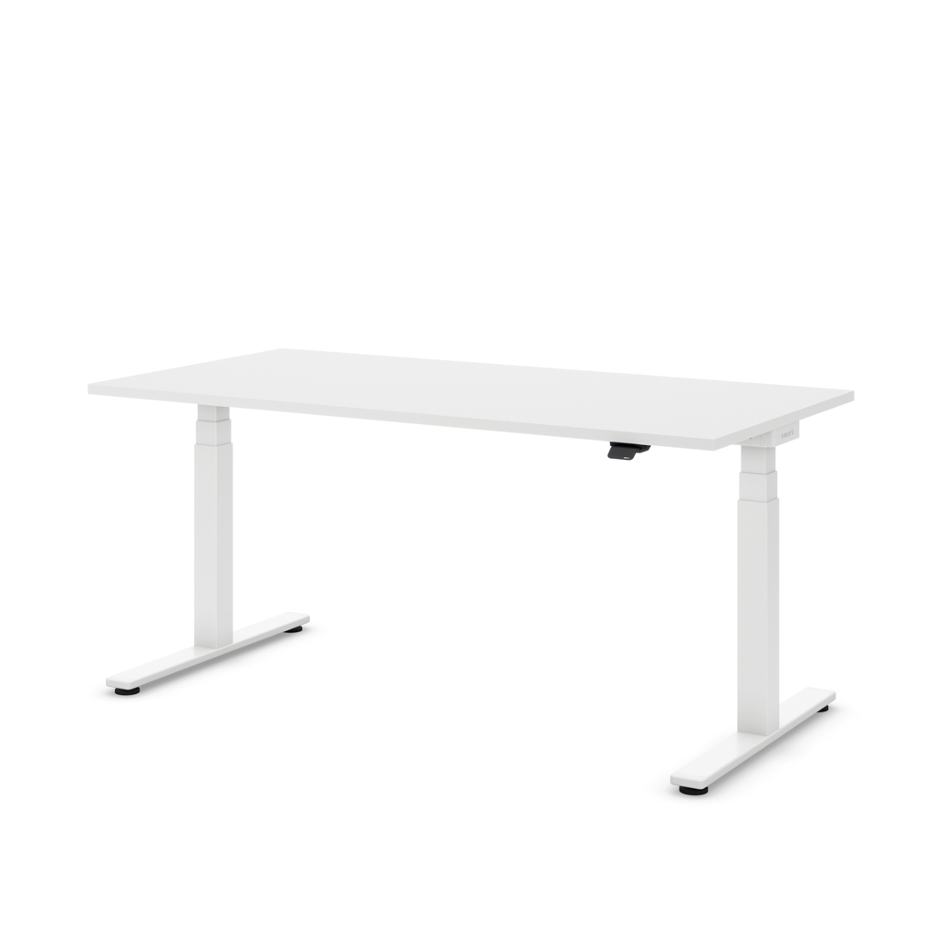 Höhenverstellbarer Schreibtisch Masterlift® Flex Basic, Weiss Dekor/Weiss 200x80