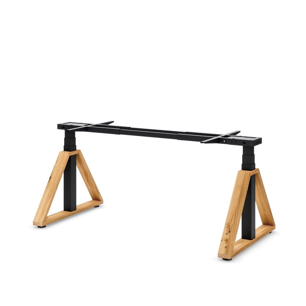 Höhenverst. Tischgestell Masterlift® Flex Loop-Edition, Holz Trapez, Schwarz