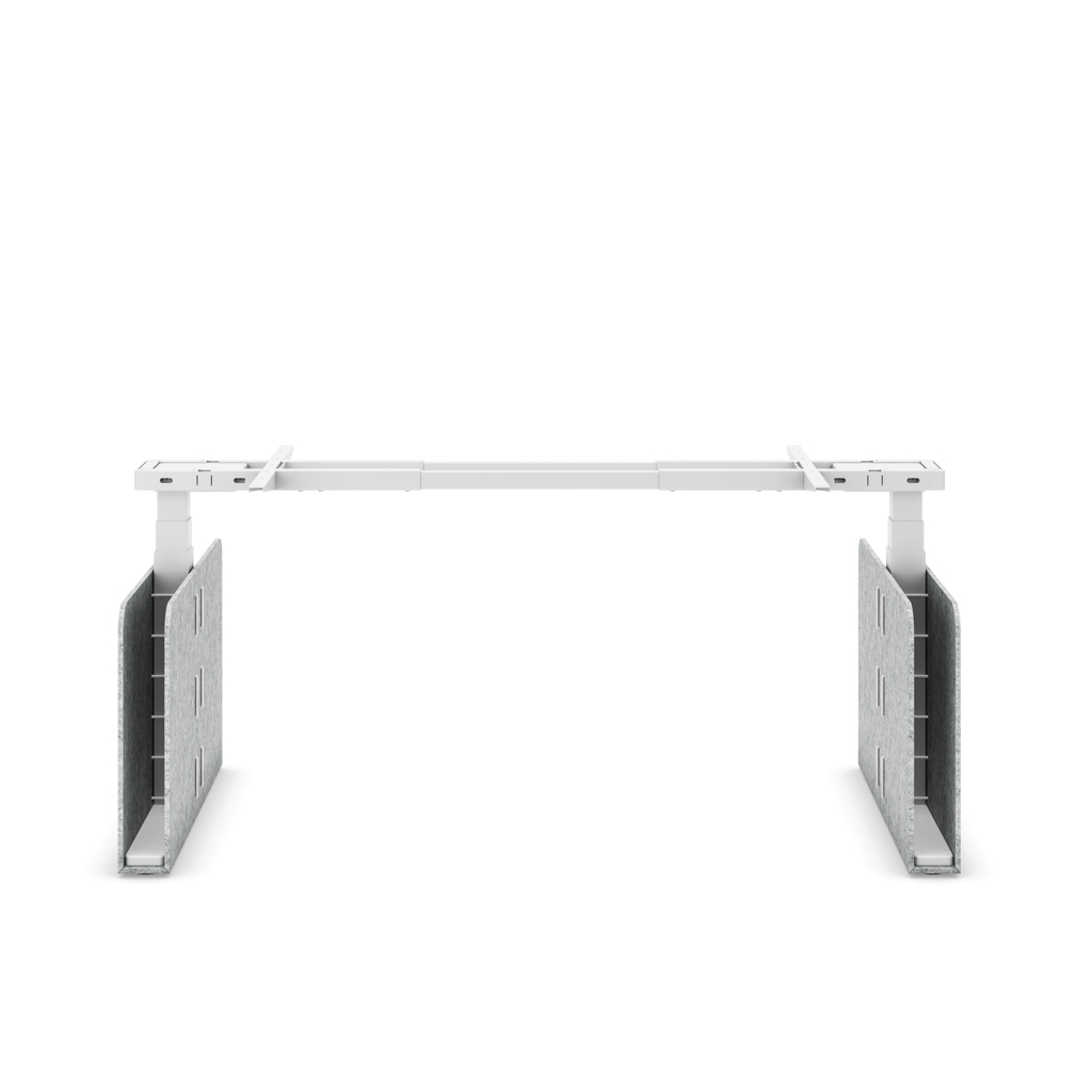 Höhenverst. Tischgestell Masterlift® Flex Akustix®-Edition, Rechteck Hellgrau, Weiss