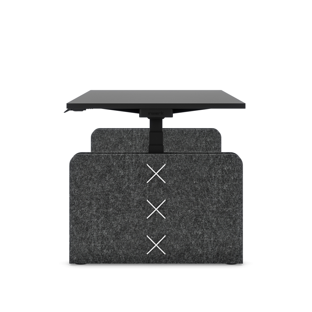 Höhenverstellbarer Schreibtisch Masterlift® Flex Akustix®-Edition, Rechteck Dunkelgrau, Schwarz Dekor/Schwarz 120x80