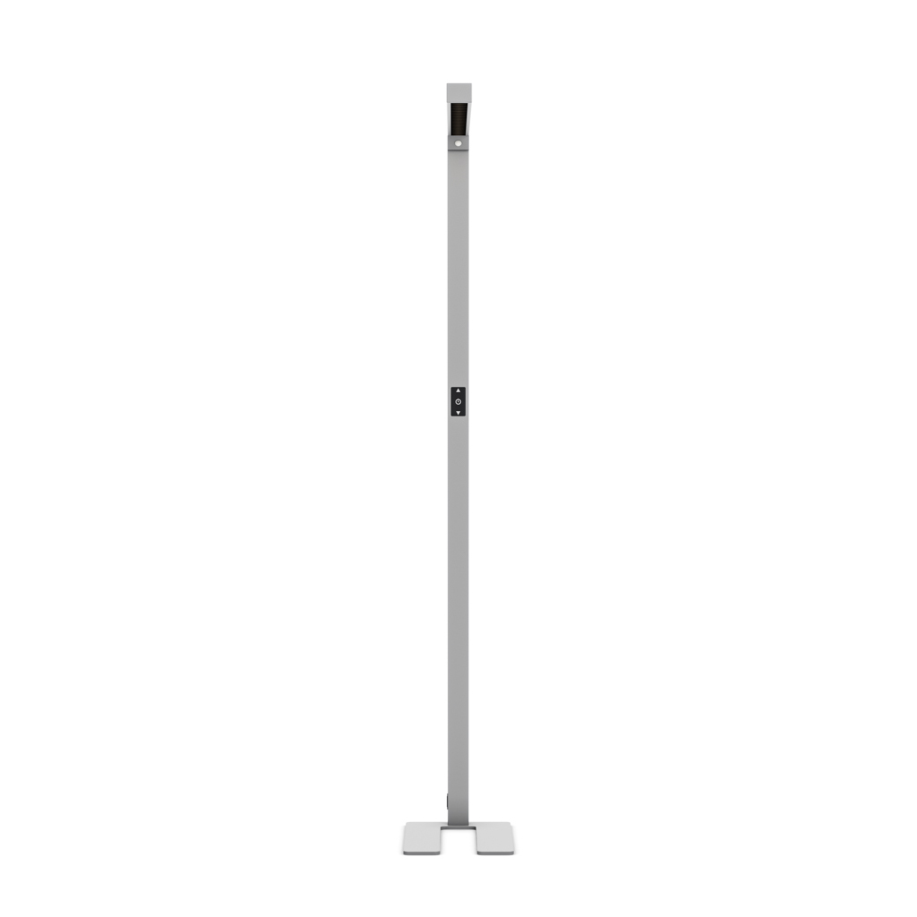 LED Büro Stehleuchte Lumer® Slim, blendfrei, Sensor, Dimmer Silber