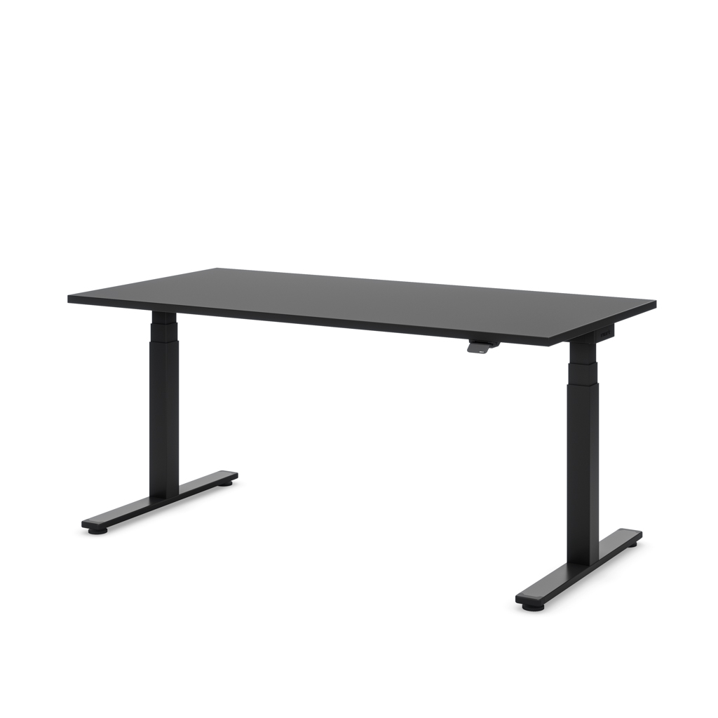 Höhenverstellbarer Schreibtisch Masterlift® Flex Basic, Schwarz Dekor/Schwarz 200x80