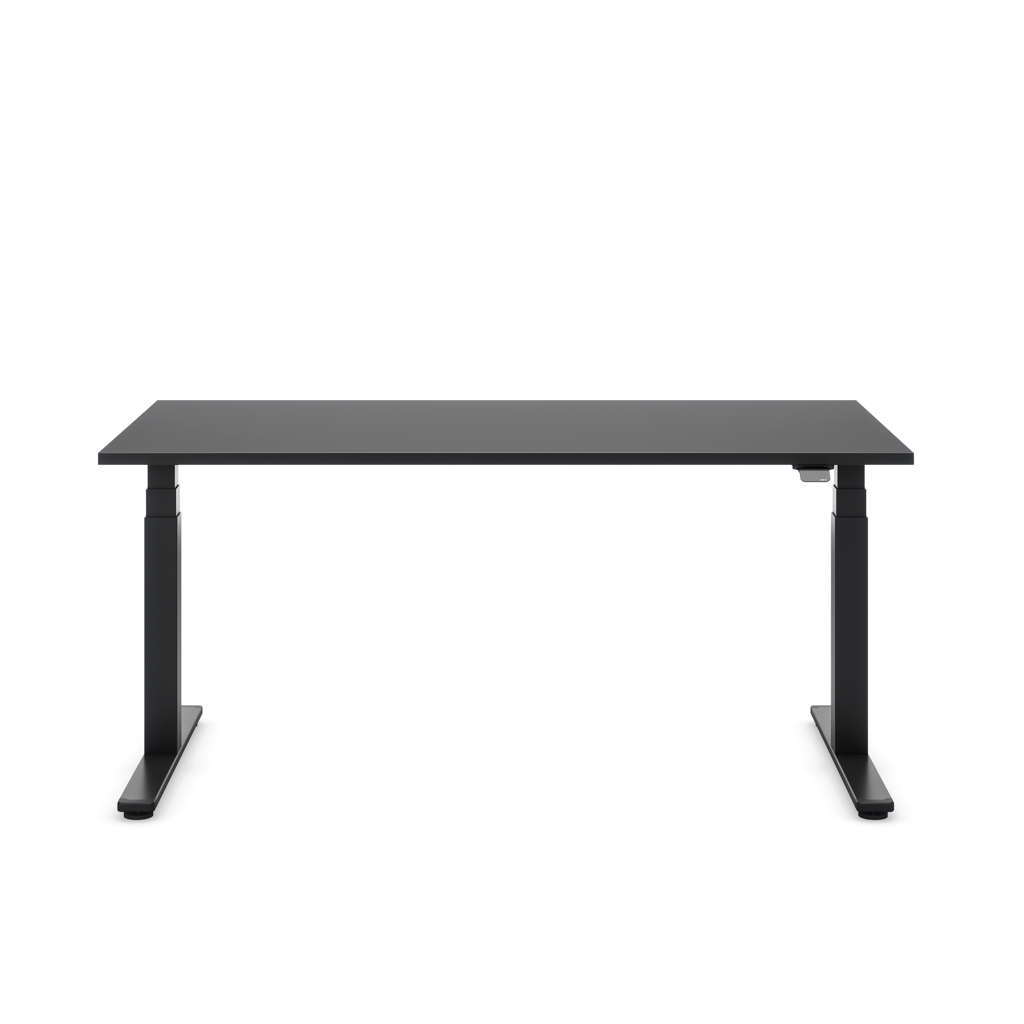 Höhenverstellbarer Schreibtisch Masterlift® Flex Basic, Schwarz Dekor/Schwarz 200x80