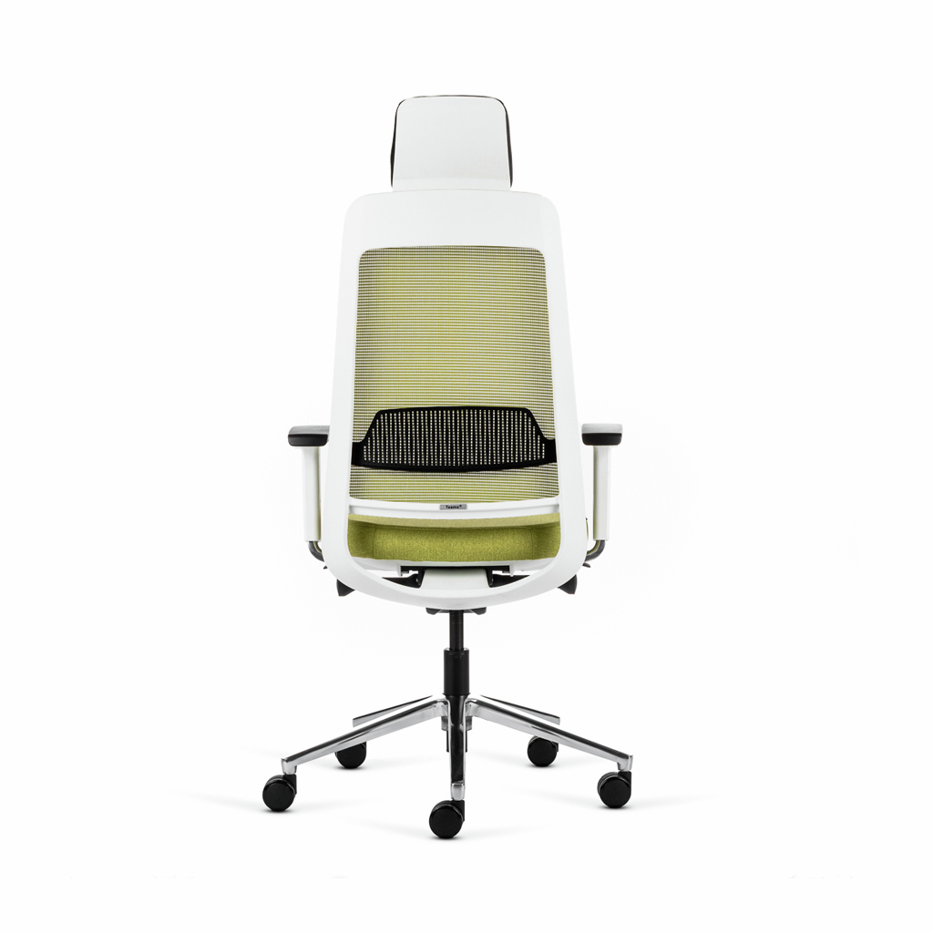Inwerk Teamo® Original Plus - Bürostuhl mit Kopfstütze, Weiss/Grün