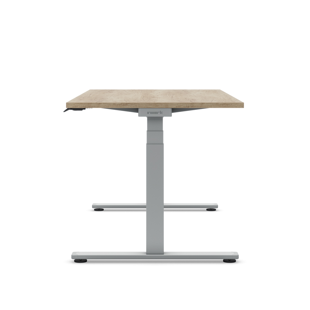 Höhenverstellbarer Schreibtisch Masterlift® Flex Light, Eiche Dekor/Silber 160x80