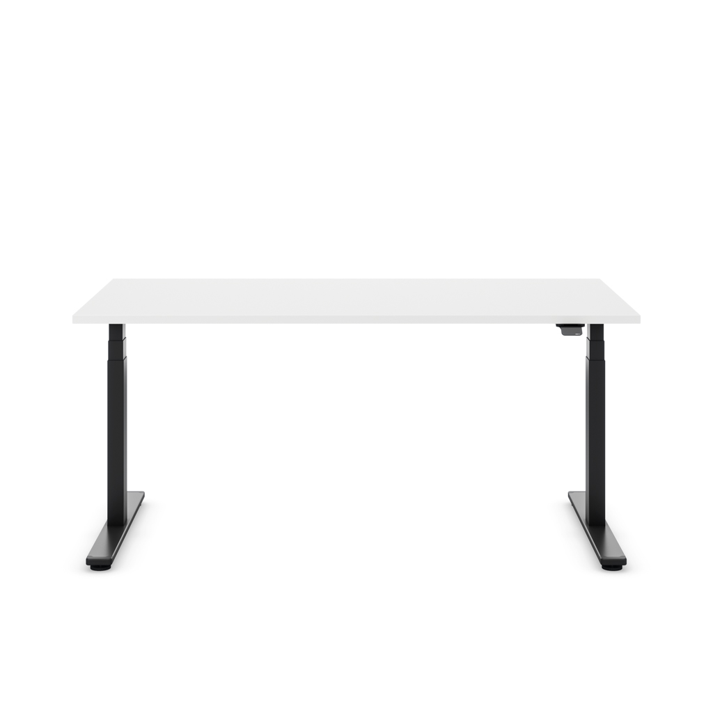 Höhenverstellbarer Schreibtisch Masterlift® Flex Light, Weiss Dekor/Schwarz 120x80