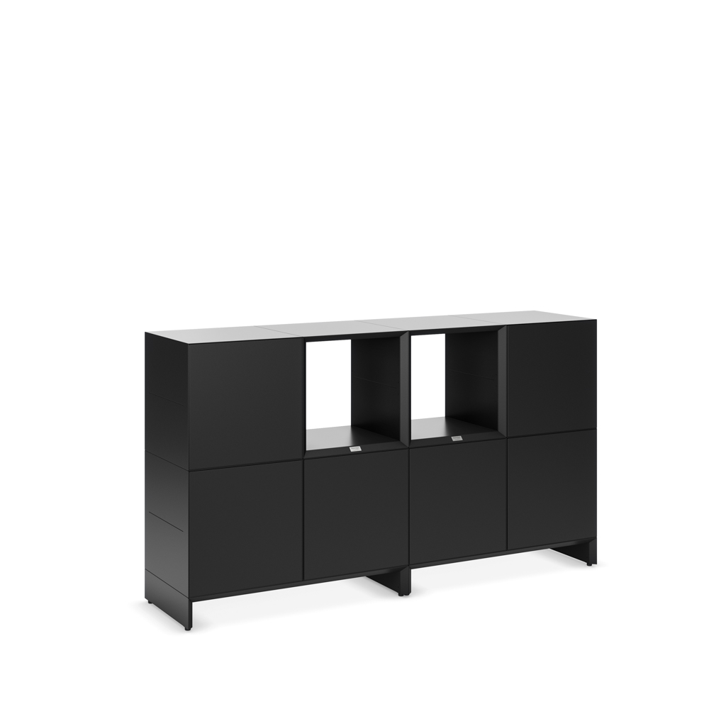 Sideboard Masterbox® B 160 x H 90 cm 2 OH, Schwarz
