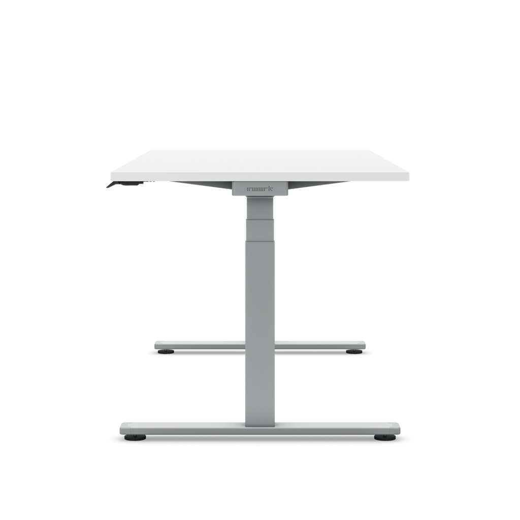 Höhenverstellbarer Schreibtisch Masterlift® Flex Light, Weiss Dekor/Silber 200x80
