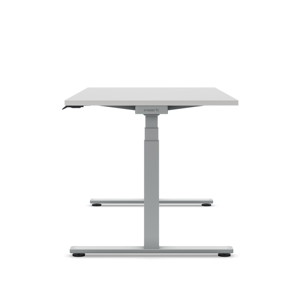 Höhenverstellbarer Schreibtisch Masterlift® Flex Basic, Lichtgrau Dekor/Silber 180x80