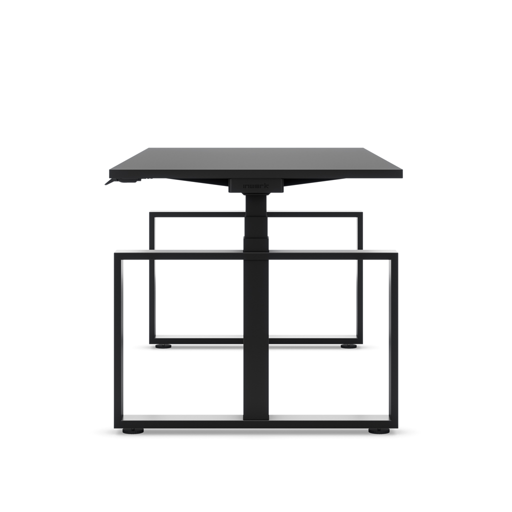 Höhenverstellbarer Schreibtisch Masterlift® Flex Loop-Edition, Stahl Rechteck, Schwarz Dekor/Schwarz 180x80