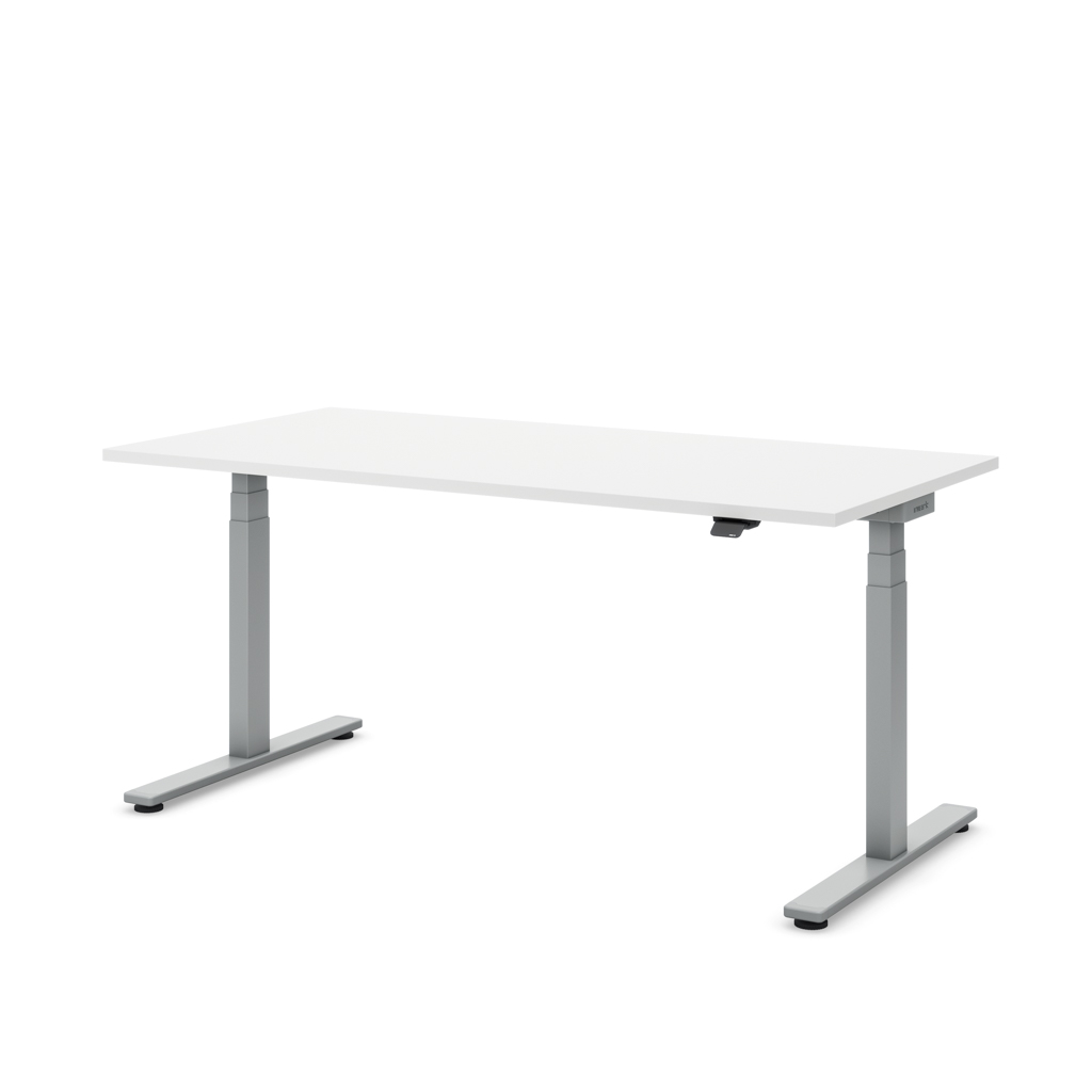 Höhenverstellbarer Schreibtisch Masterlift® Flex Light, Weiss Dekor/Silber 200x80