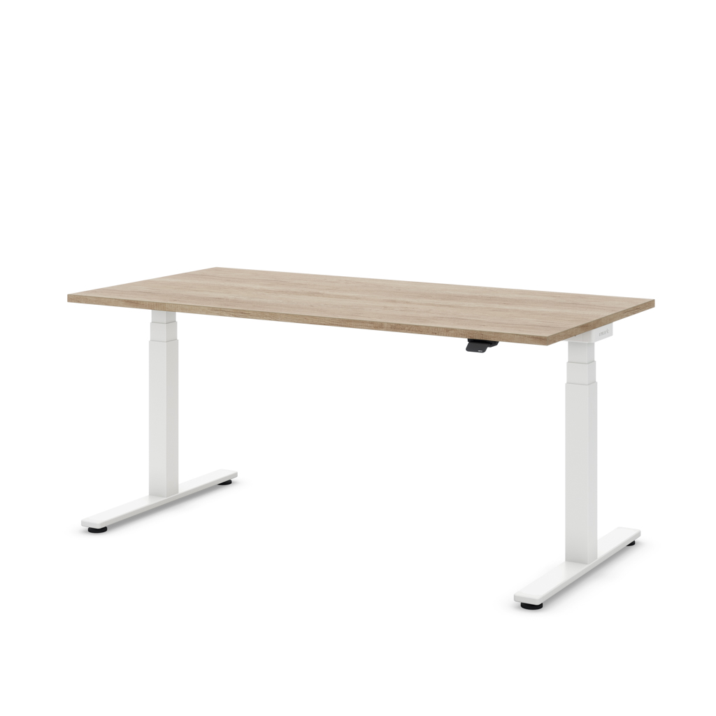 Höhenverstellbarer Schreibtisch Masterlift® Flex Light, Eiche Dekor/Weiss 180x80