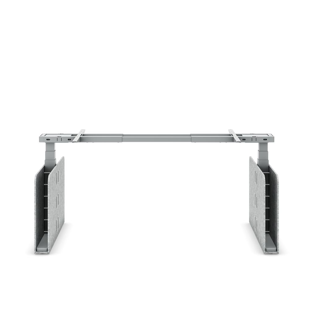 Höhenverst. Tischgestell Masterlift® Flex Akustix®-Edition, Rechteck Hellgrau, Silber