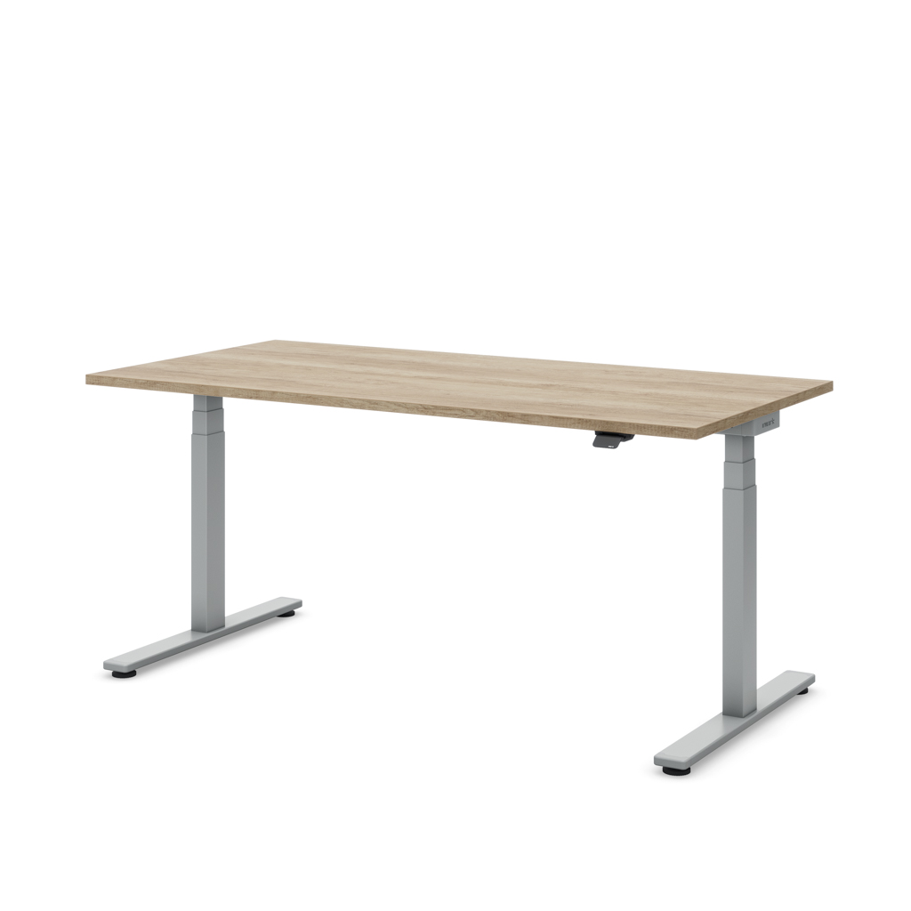Höhenverstellbarer Schreibtisch Masterlift® Flex Light, Eiche Dekor/Silber 160x80