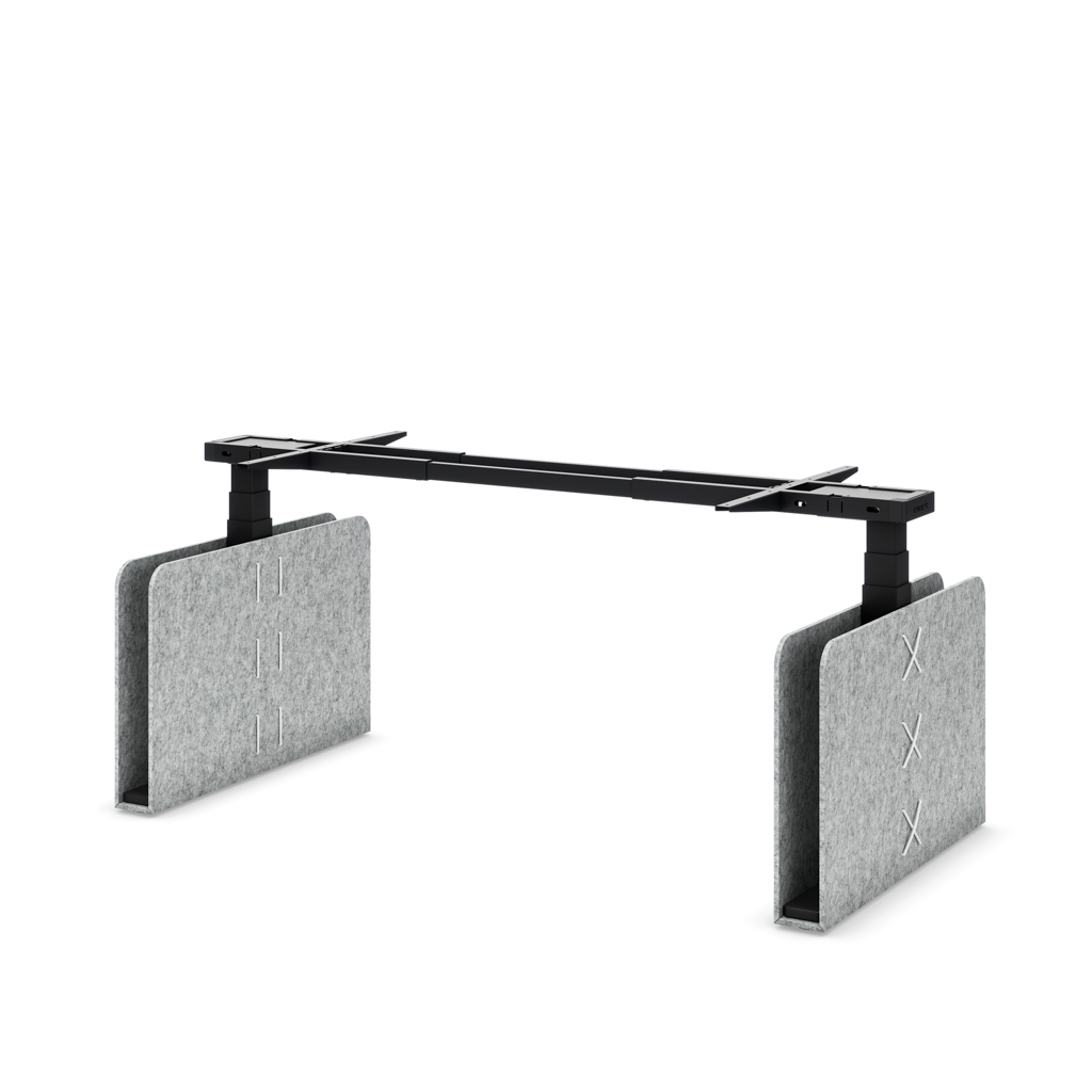 Höhenverst. Tischgestell Masterlift® Flex Akustix®-Edition, Rechteck Hellgrau, Schwarz