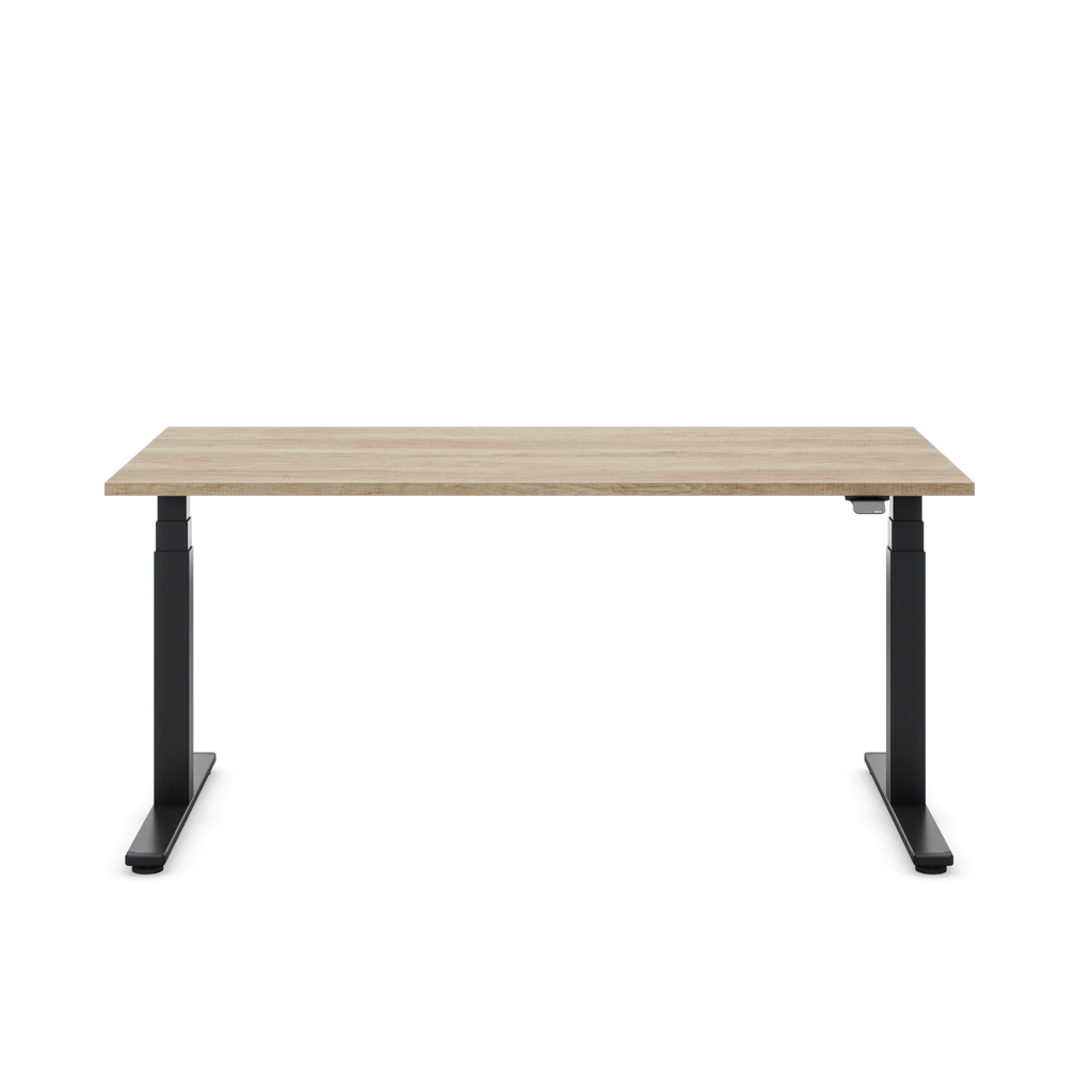 Höhenverstellbarer Schreibtisch Masterlift® Flex Basic, Eiche Dekor/Schwarz 160x80