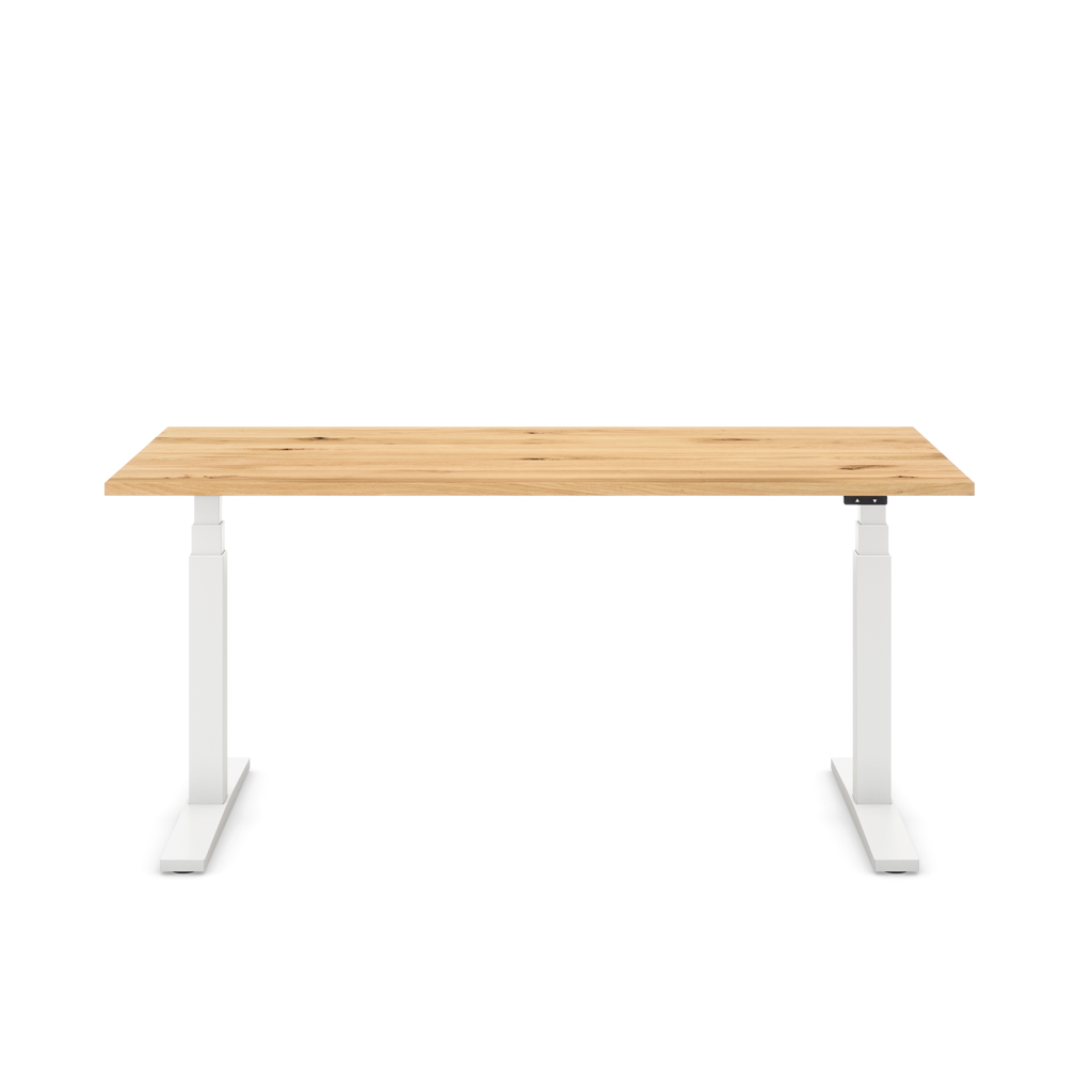 Höhenverstellbarer Schreibtisch Imperio® Lift Q2 Eiche Massivholz/Weiss 160x80