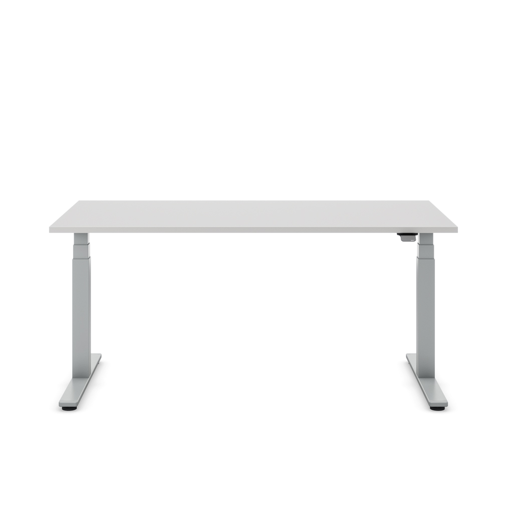 Höhenverstellbarer Schreibtisch Masterlift® Flex Basic, Lichtgrau Dekor/Silber 180x80