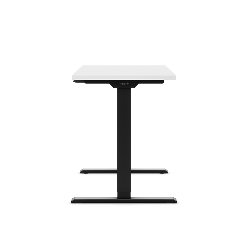 Höhenverstellbarer Schreibtisch Ecolift® Weiss Dekor/Schwarz 118x58