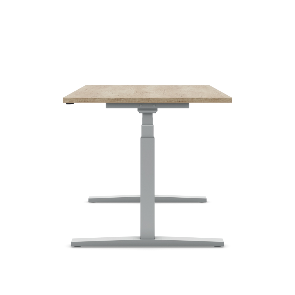 Höhenverstellbarer Schreibtisch Imperio® Lift Q2 Eiche Dekor/Silber 160x80