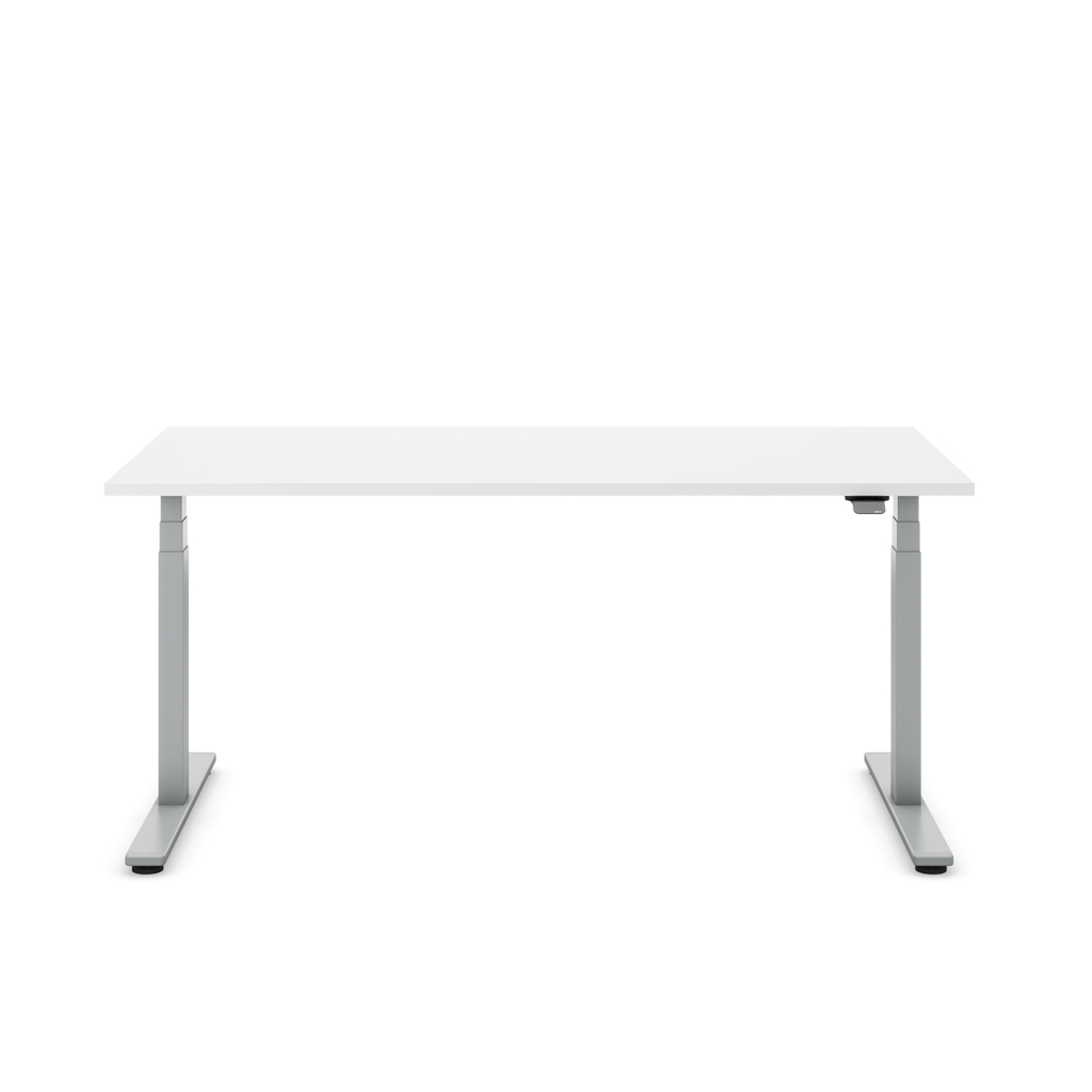 Höhenverstellbarer Schreibtisch Masterlift® Flex Light, Weiss Dekor/Silber 200x80