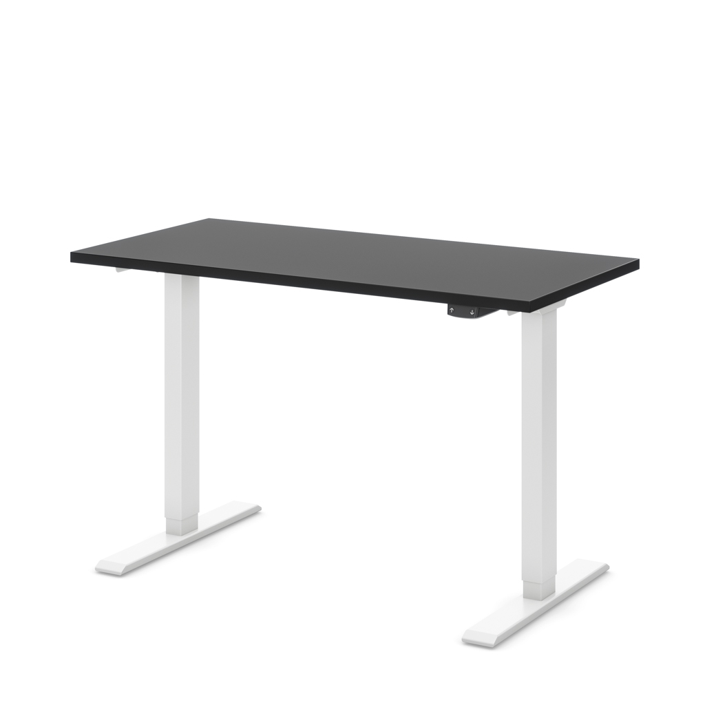 Höhenverstellbarer Schreibtisch Ecolift® Schwarz Dekor/Weiss 118x58