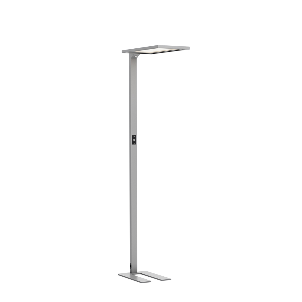 LED Büro Stehleuchte Lumer®, Sensor, Dimmer, 4000K Silber