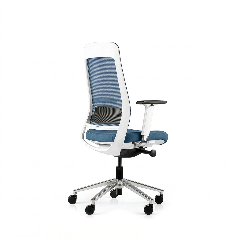 Inwerk Teamo® Original - Ergonomischer Bürostuhl, Weiss/Blau