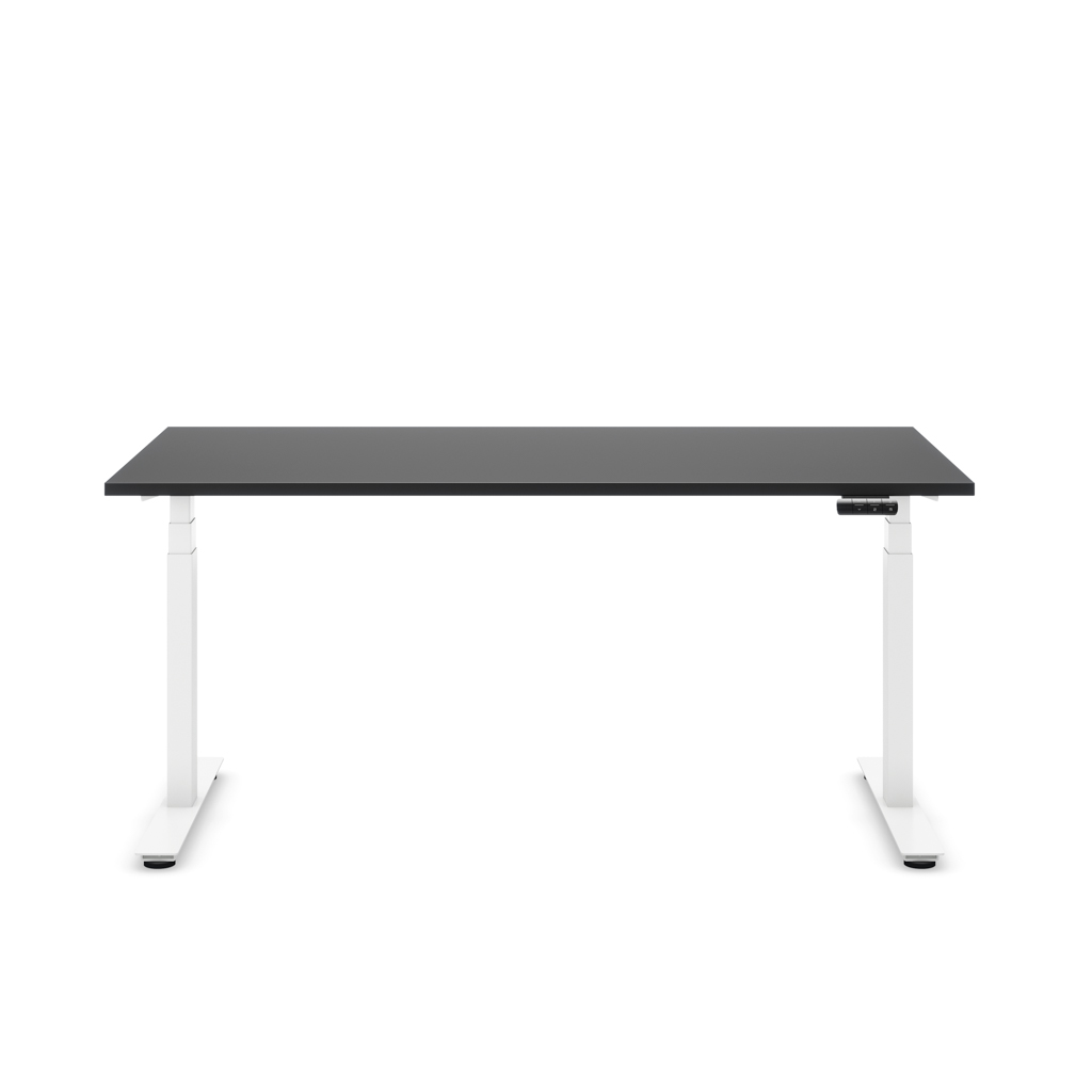 Höhenverstellbarer Schreibtisch Ecolift® Plus Schwarz Dekor/Weiss 120x80