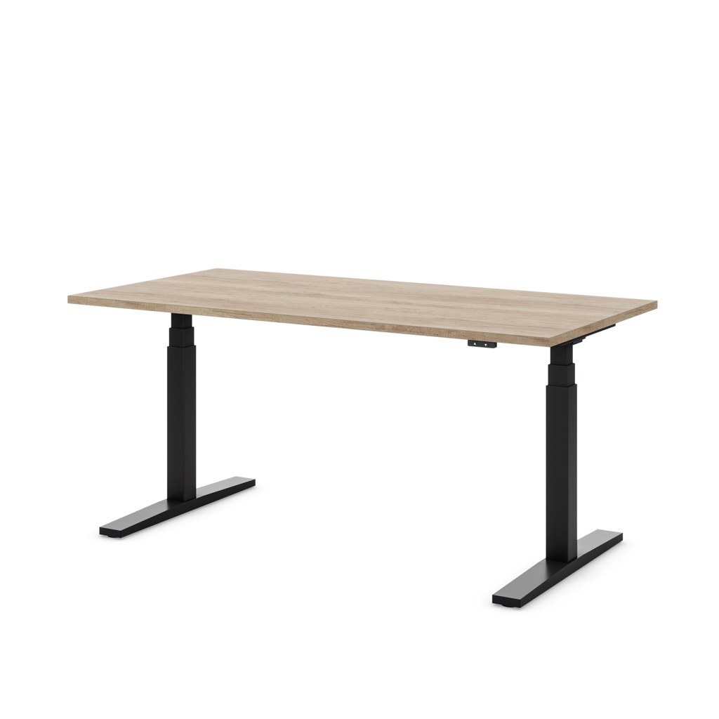 Höhenverstellbarer Schreibtisch Imperio® Lift Q2 Eiche Dekor/Schwarz 160x80