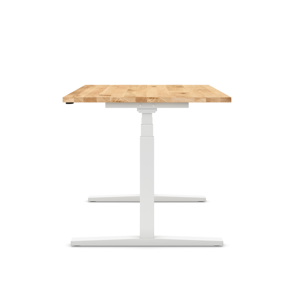 Höhenverstellbarer Schreibtisch Imperio® Lift Q2 Eiche Massivholz/Weiss 160x80