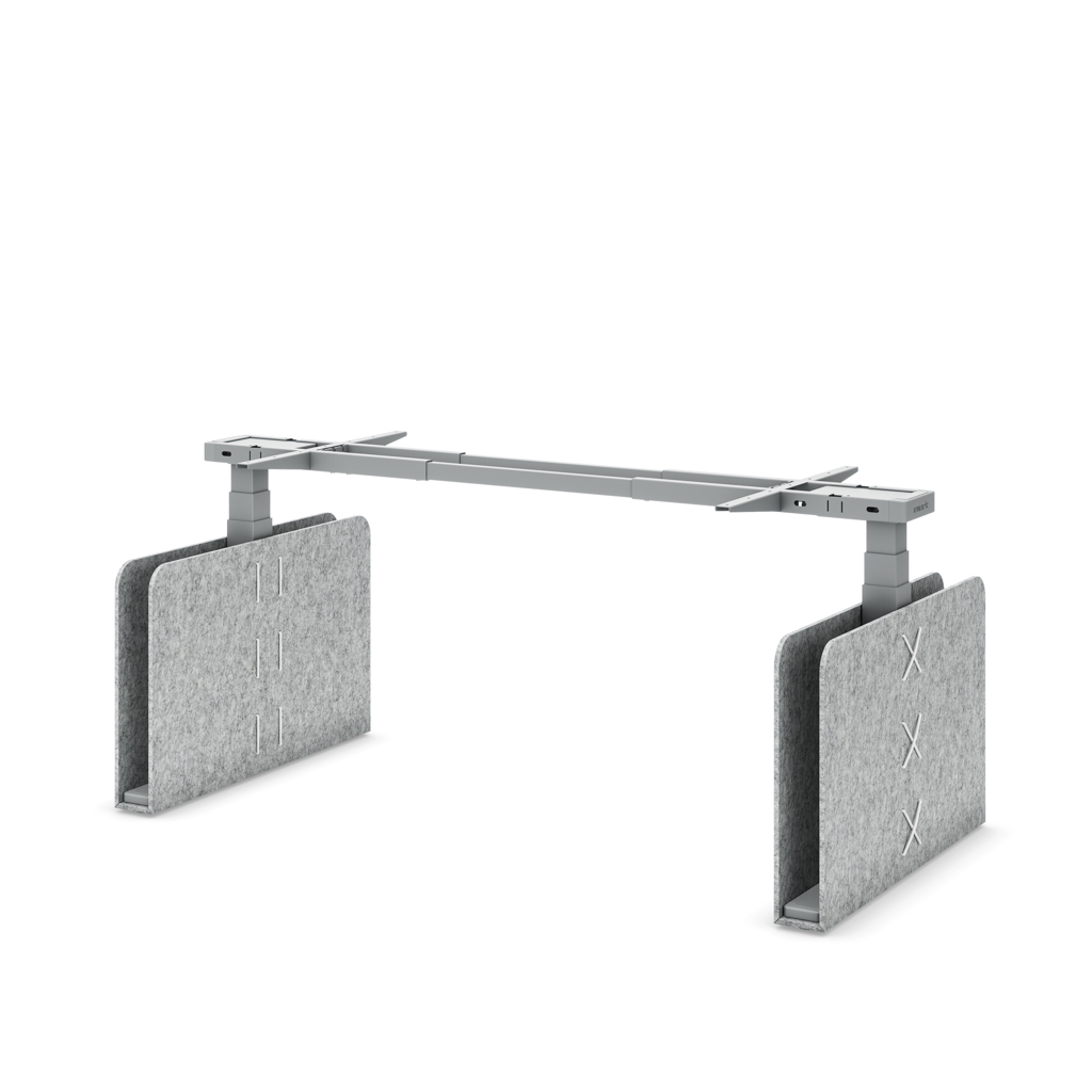 Höhenverst. Tischgestell Masterlift® Flex Akustix®-Edition, Rechteck Hellgrau, Silber