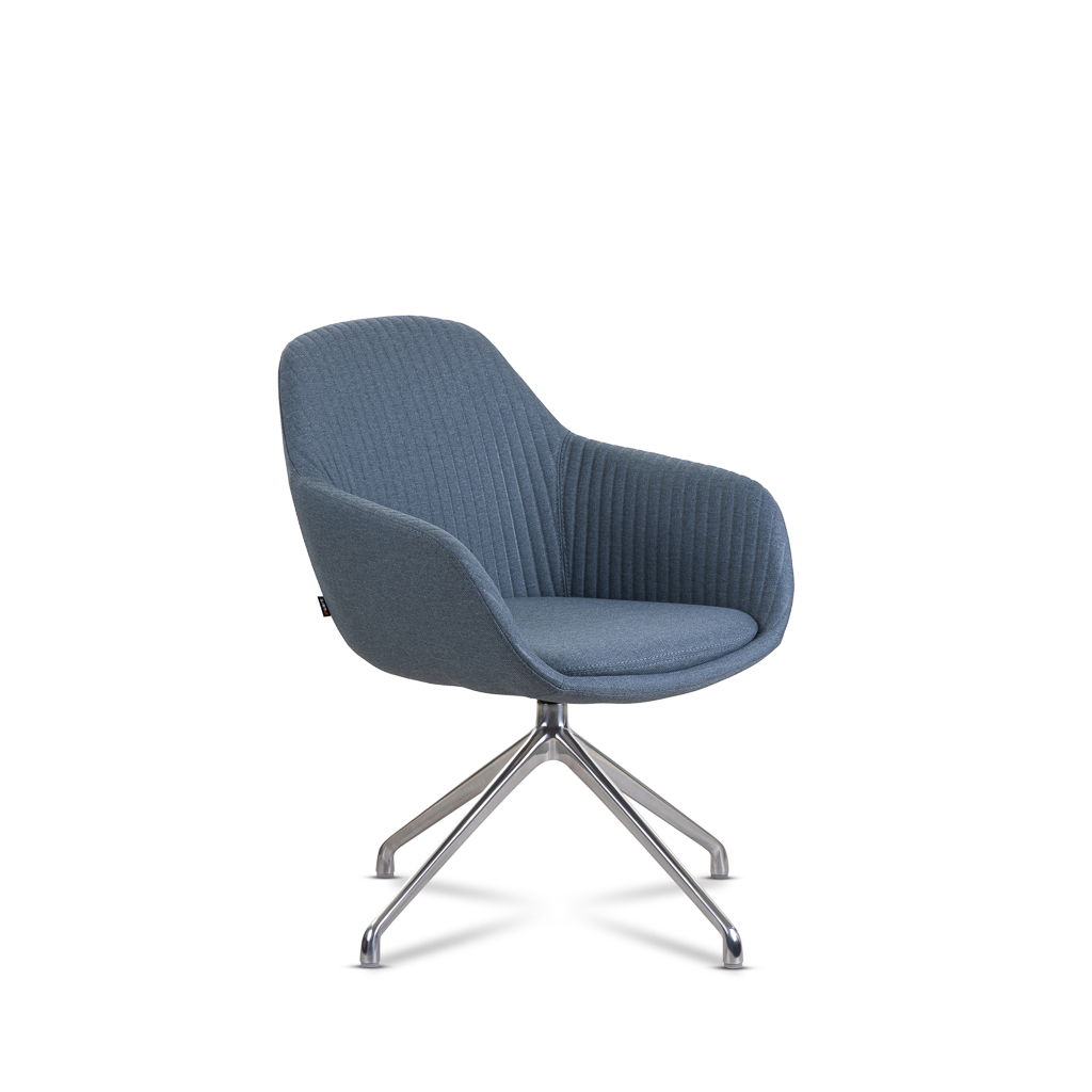 Konferenzstuhl Melow Armchair in Graublau