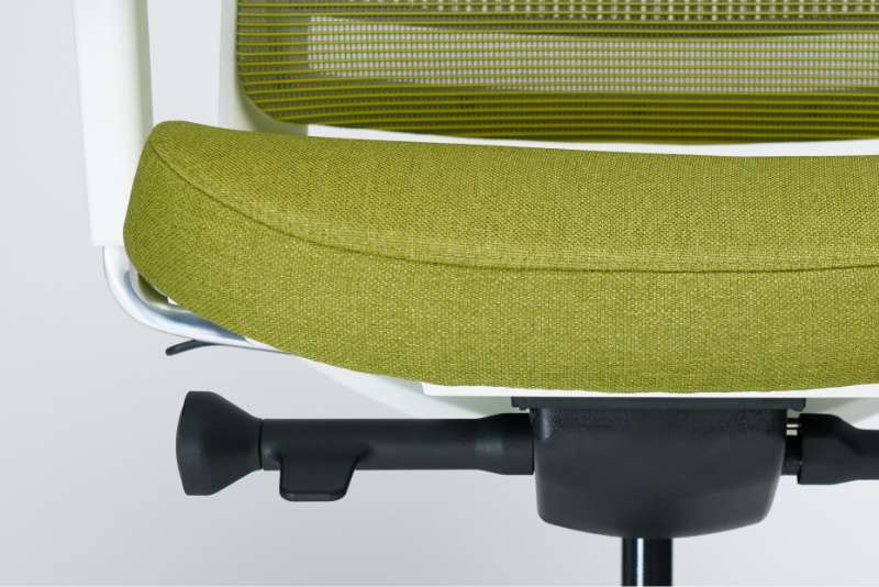 Teamo® Plush - Ergonomischer Bürostuhl mit Kopfstütze, Vollpolster, Weiss/Grün