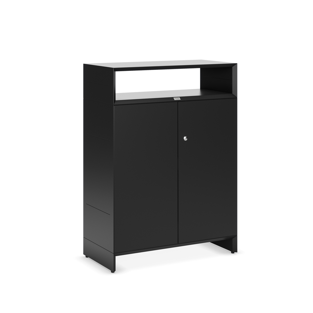 Sideboard Masterbox® B 80 x H 110 cm 2 OH, Schwarz