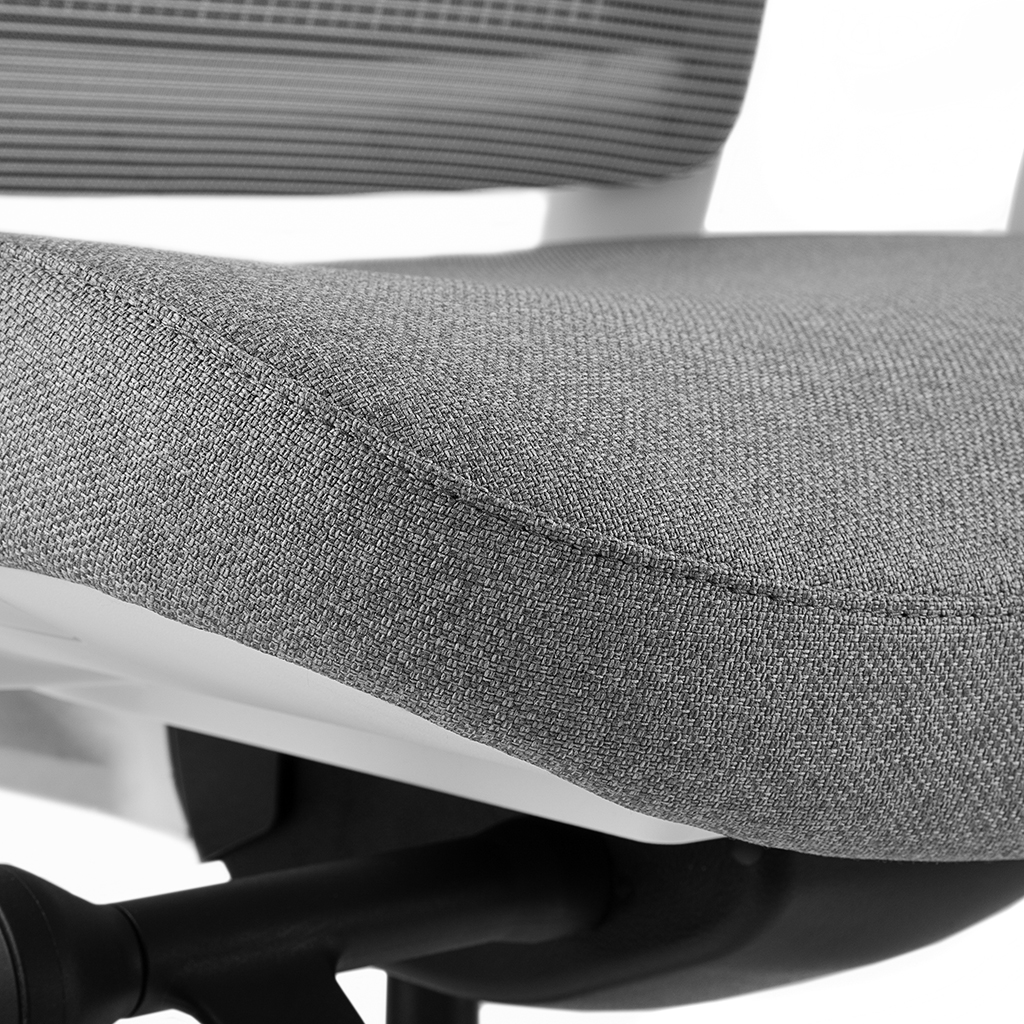 Inwerk Teamo® Original Plus - Bürostuhl mit Kopfstütze, Weiss/Grau