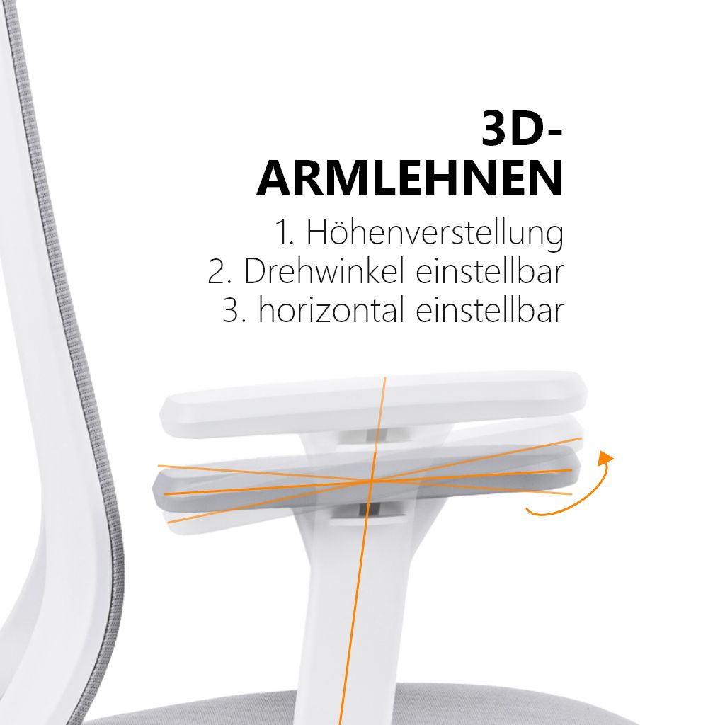 EcoChair 3 - Ergonomischer Bürostuhl, Weiss