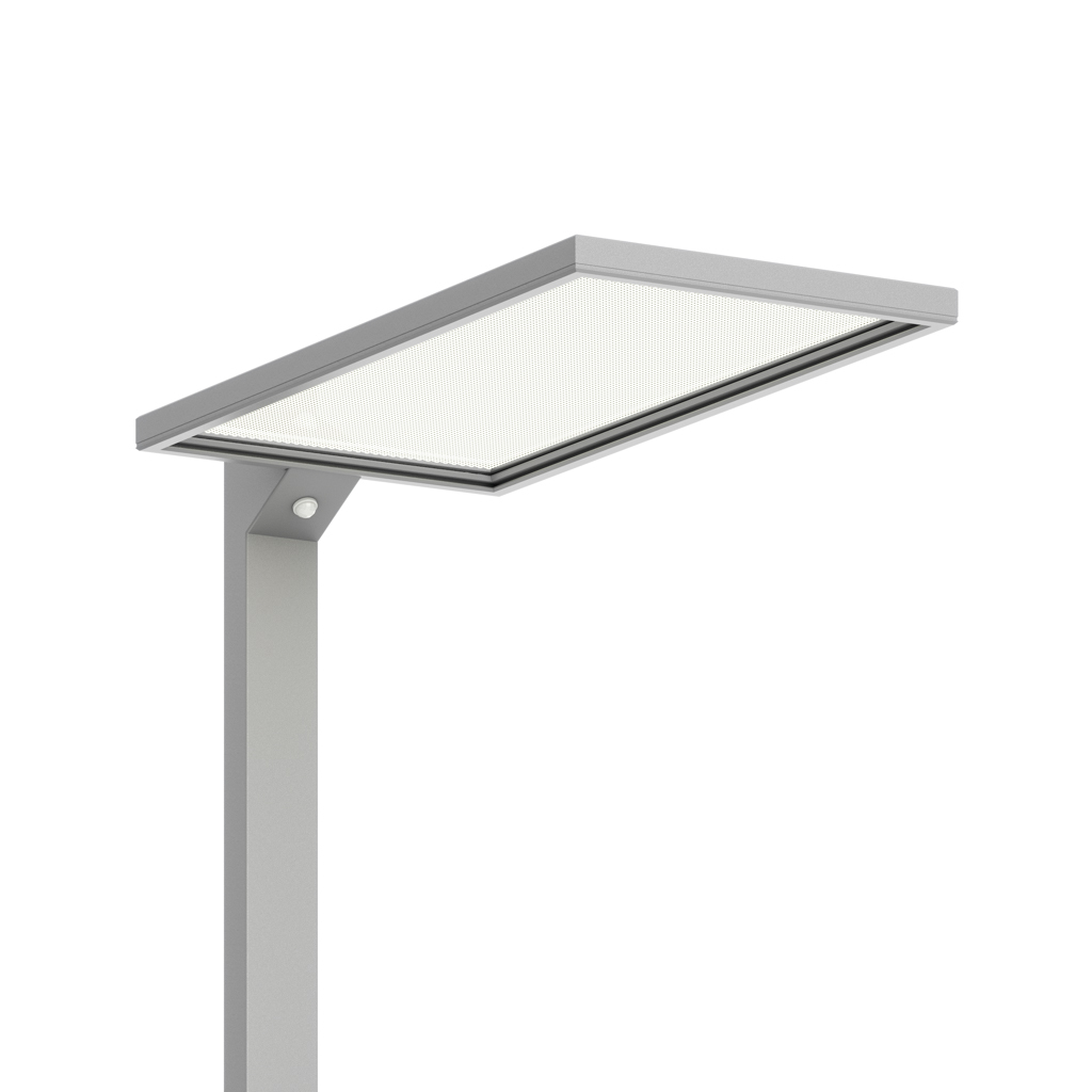 LED Büro Stehleuchte Lumer®, Sensor, Dimmer, 4000K Silber
