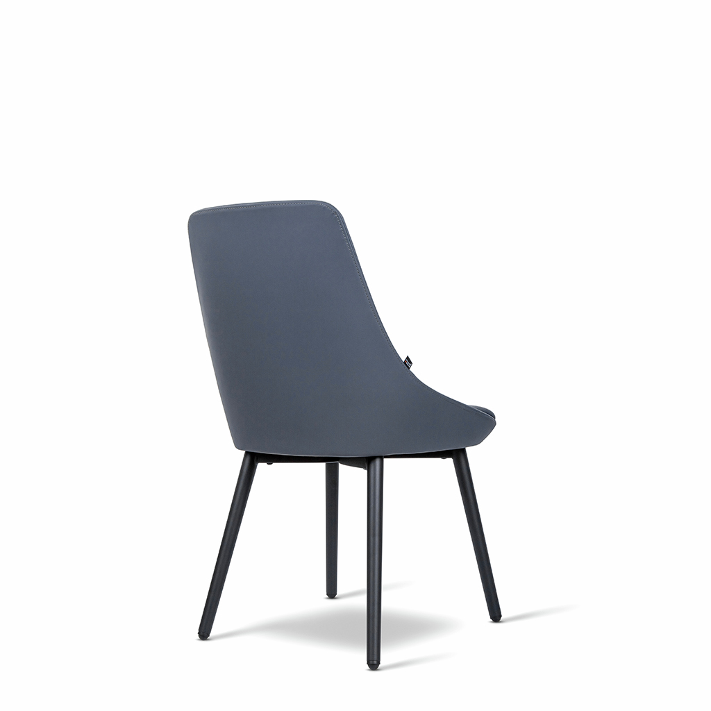 Inwerk Frankie 2 - Polsterstuhl, Kunstleder blaugrau