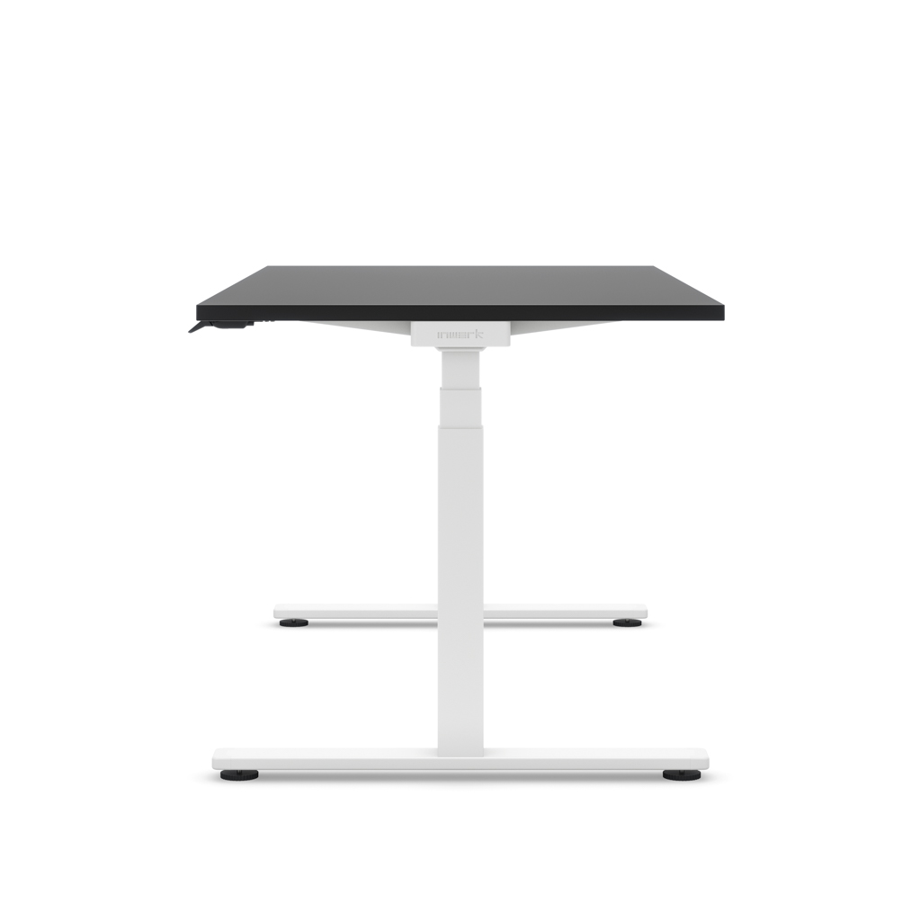 Höhenverstellbarer Schreibtisch Masterlift® Flex Basic, Schwarz Dekor/Weiss 160x80