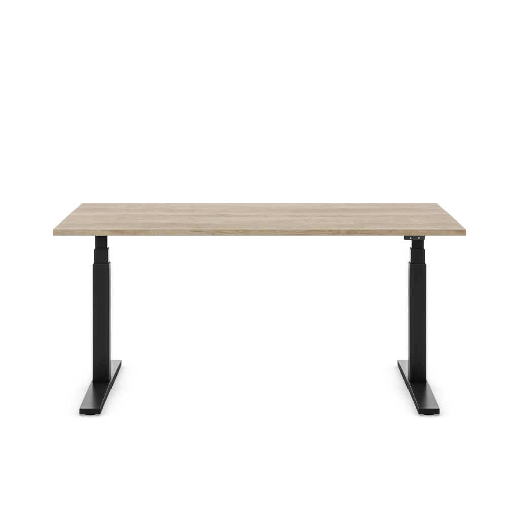 Höhenverstellbarer Schreibtisch Imperio® Lift Q2 Eiche Dekor/Schwarz 160x80