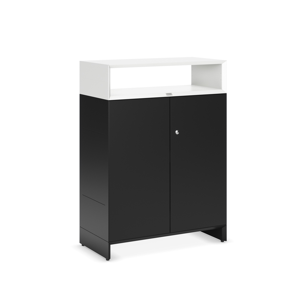 Schließfachschrank Masterbox® B 160 x H 110 cm 2,5 OH, Schwarz/Weiss