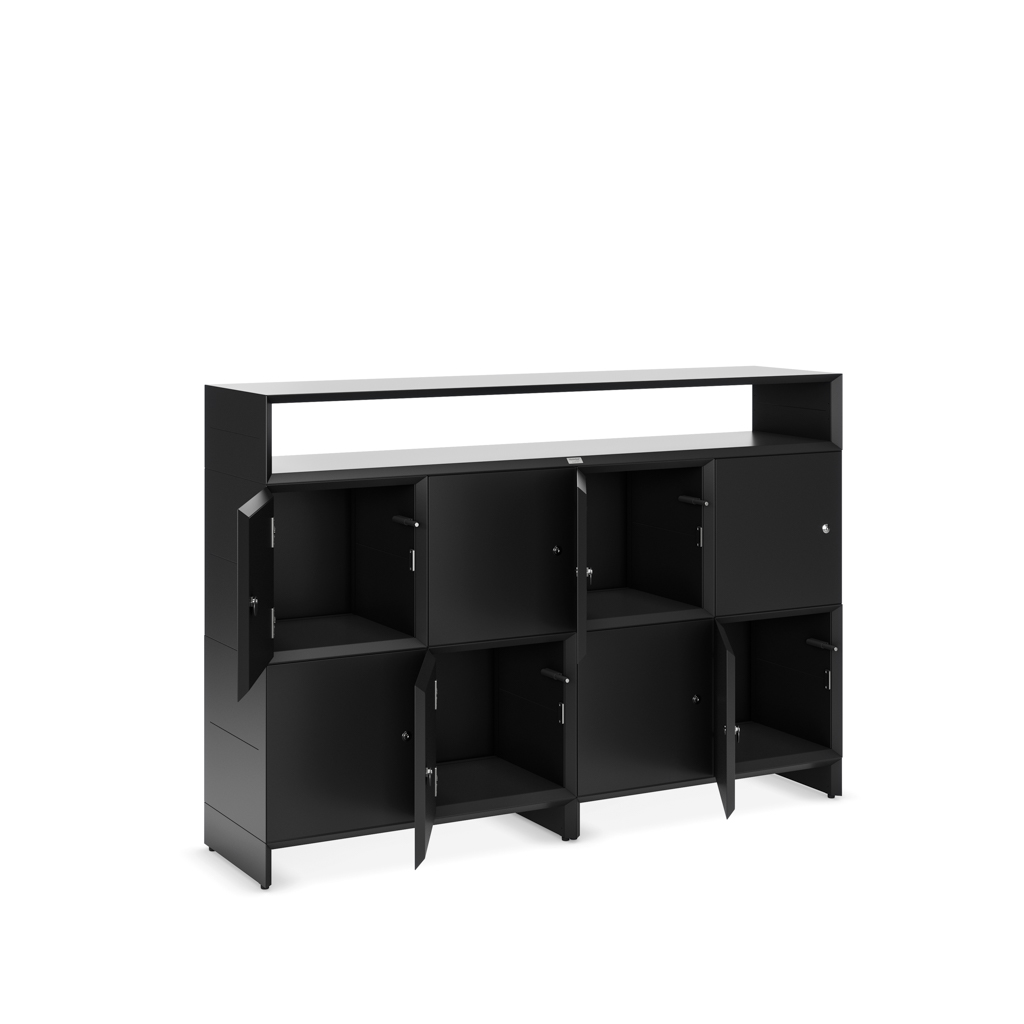 Schließfachschrank Masterbox® B 160 x H 110 cm 2,5 OH, Schwarz